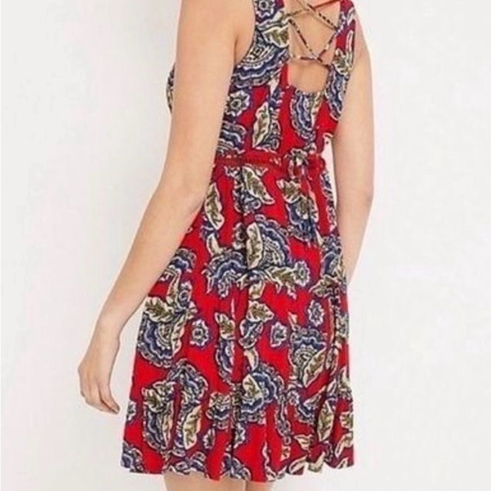 Maurices Red Floral Crisscross Back Mini Dress - Picture 12 of 12